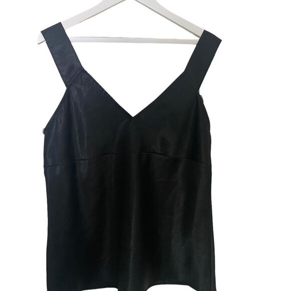 Apostrophe XL black satin camisole top with lace trim - Picture 2 of 8